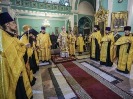 Митрополит Кирилл совершил всенощное бдение в Андреевском соборе города Ставрополя