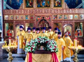 Престольный день отпраздновали в строящемся храме села Кочубеевского