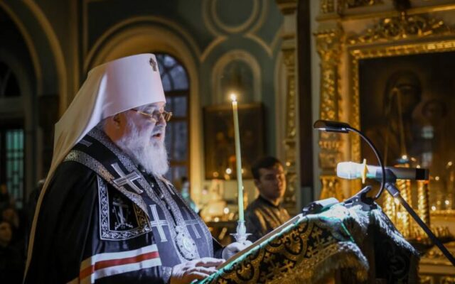 Во вторник первой седмицы Великого поста митрополит Кирилл совершил великое повечерие с чтением Великого покаянного канона преподобного Андрея Критского