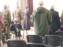 Настоятель храма преподобного Сергия Радонежского города Михайловска приветствовал участников отчетного круга Михайловского станичного казачьего общества