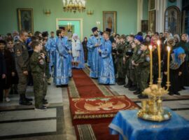 В канун праздника Благовещения Пресвятой Богородицы митрополит Кирилл совершил всенощное бдение в Андреевском соборе города Ставрополя